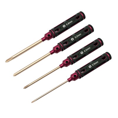 RJX 4pcs Phillips Screwdriver Tools Kit Set 3.0mm 4.0mm 5.0mm 5.8mm for RC FPV Car Boat Airplane
