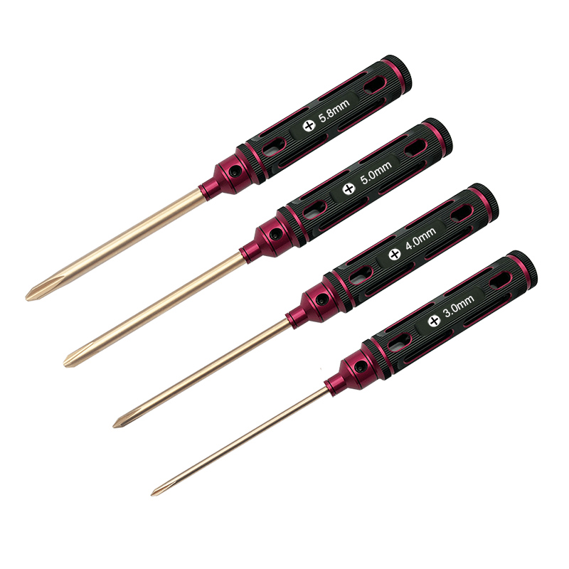 RJX 4pcs Phillips Screwdriver Tools Kit Set 3.0mm 4.0mm 5.0mm 5.8mm for RC FPV Car Boat Airplane