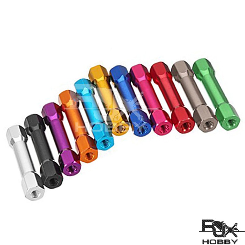 RJXHOBBY 50Pcs M3  Hex Standoff Hexagon Studs Aluminum Alloy Multicolor for PCB