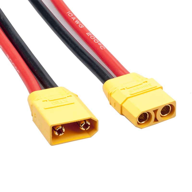 RJXHOBBY 2pcs XT90 Plug Male Female Connector with 150mm 10AWG Silicon Wire for RC Lipo Battery FPV Drone