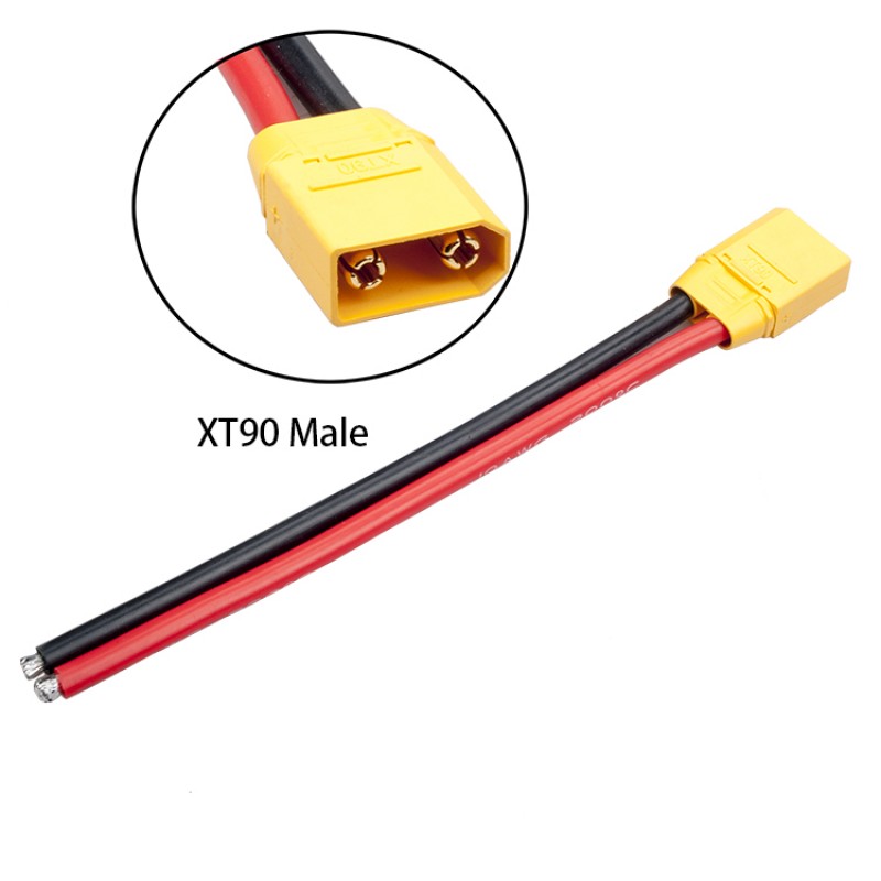 RJXHOBBY 2pcs XT90 Plug Male Female Connector with 150mm 10AWG Silicon Wire for RC Lipo Battery FPV Drone