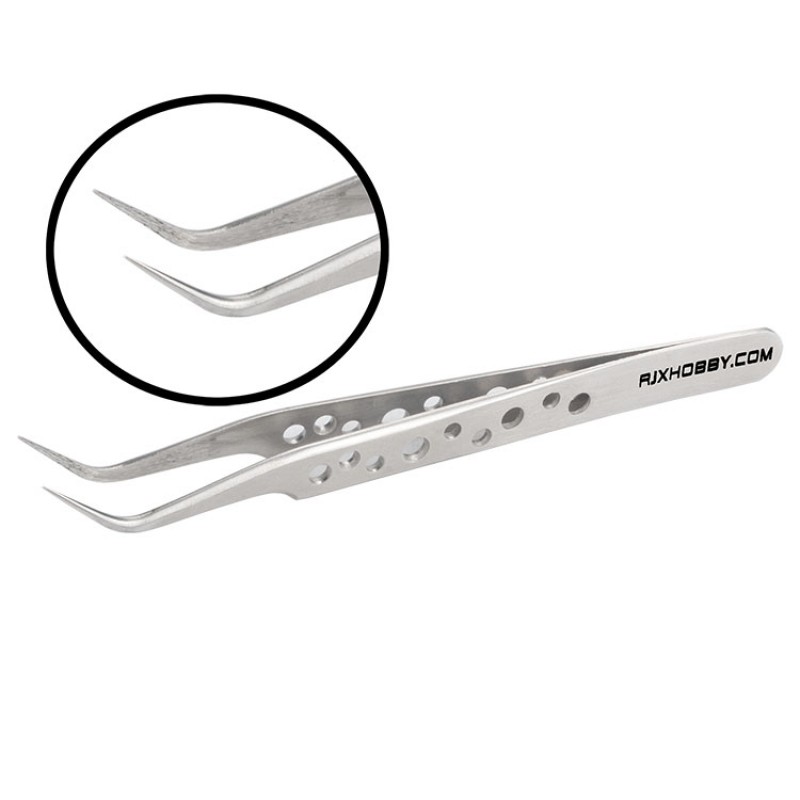 RJX High Precision Tweezers Stainless Steel  Cooling Hole Electronics Repair Hand Tools