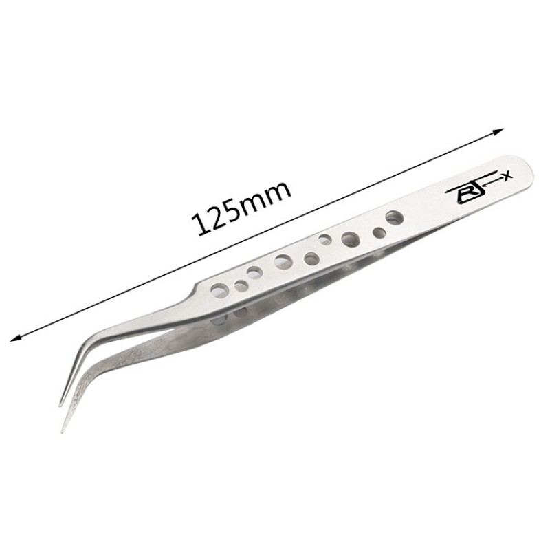 RJX High Precision Tweezers Stainless Steel  Cooling Hole Electronics Repair Hand Tools