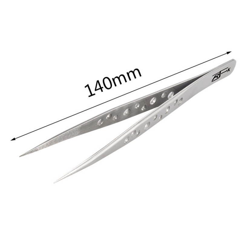 RJX High Precision Tweezers Stainless Steel  Cooling Hole Electronics Repair Hand Tools