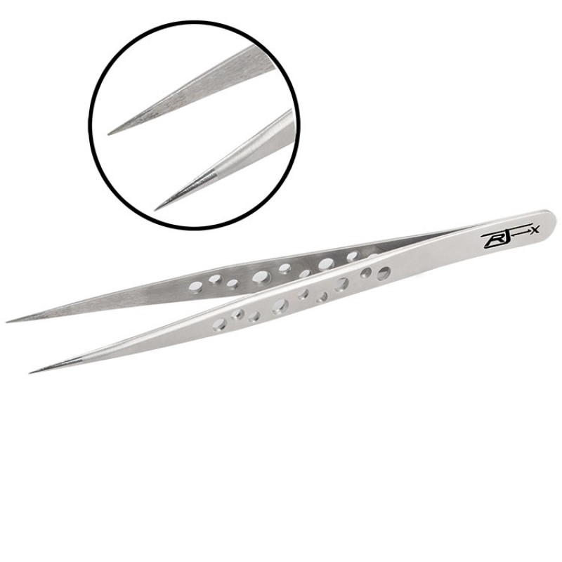 RJX High Precision Tweezers Stainless Steel  Cooling Hole Electronics Repair Hand Tools