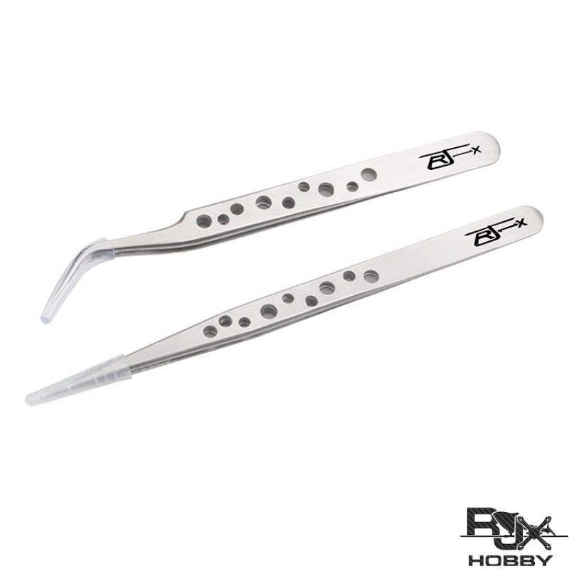 RJX High Precision Tweezers Stainless Steel  Cooling Hole Electronics Repair Hand Tools