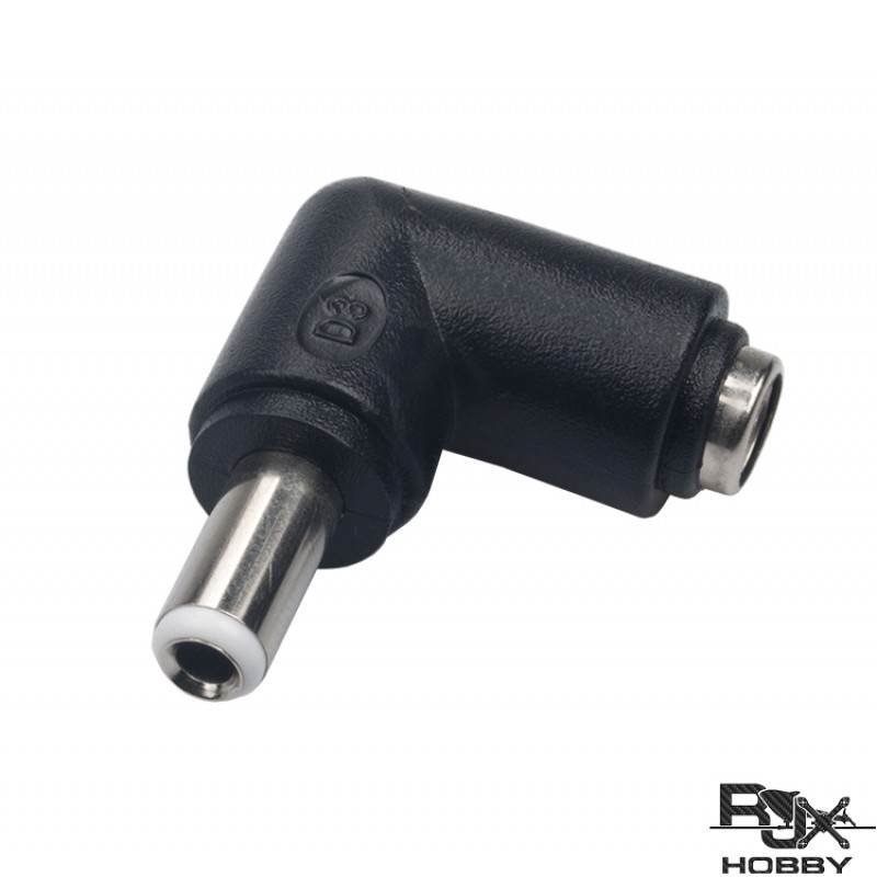 RJXHOBBY 90 degree DC power switch head Female DC5.5X2.1mm to Male DC5.5X2.5mm
