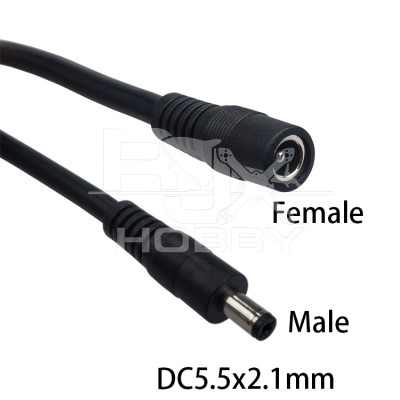 RJXHOBBY 1.5 meter DC5.5*2.1 1.5M Male to Female Extension cable for Bike Light connection