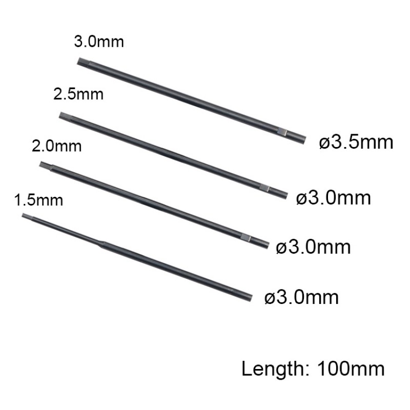 RJX HSS Hex Driver Bits 1.5,2.0,2.5,3.0mm