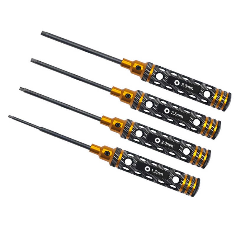 RJX 4pcs Hollow Handle Hex Screw driver Tools Kit Set 1.5mm / 2.0mm / 2.5mm / 3.0mm for RC Models Car Boat Airplane