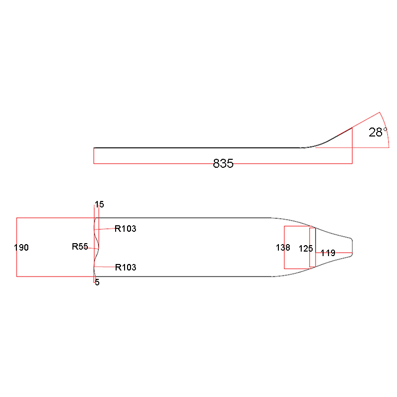 RJXHOBBY T300 Carbon Fiber Spearfishing Diving Blades
