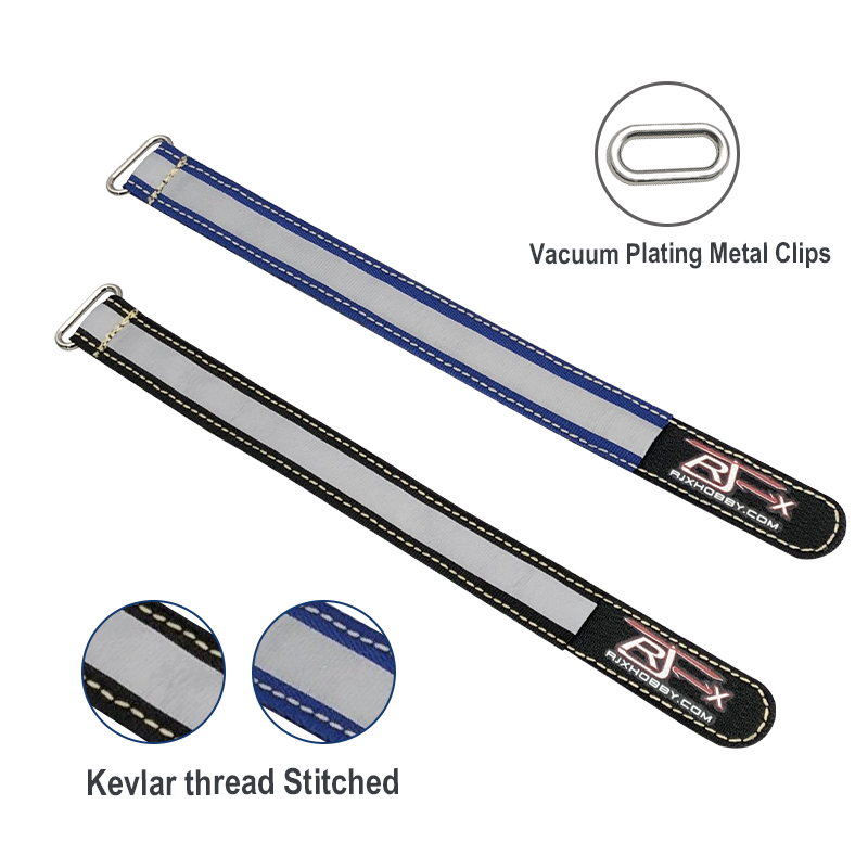 RJXHOBBY 2pcs Kevlar thread stitching Reflective Battery strap (Width: 20mm Length: 150 -400mm)