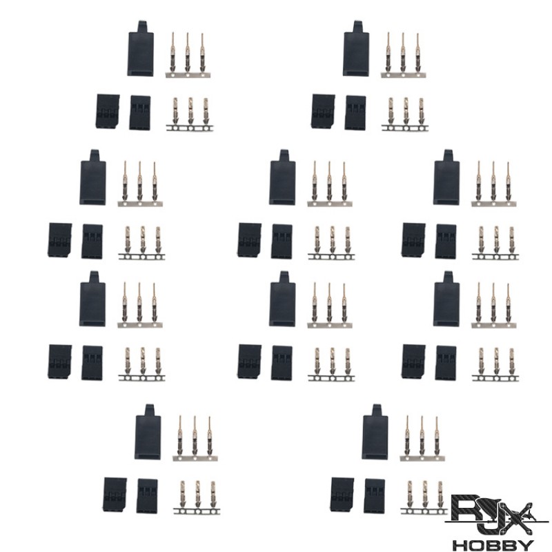 RJX Futaba Servo Plug Set Gold Plated Male & Female