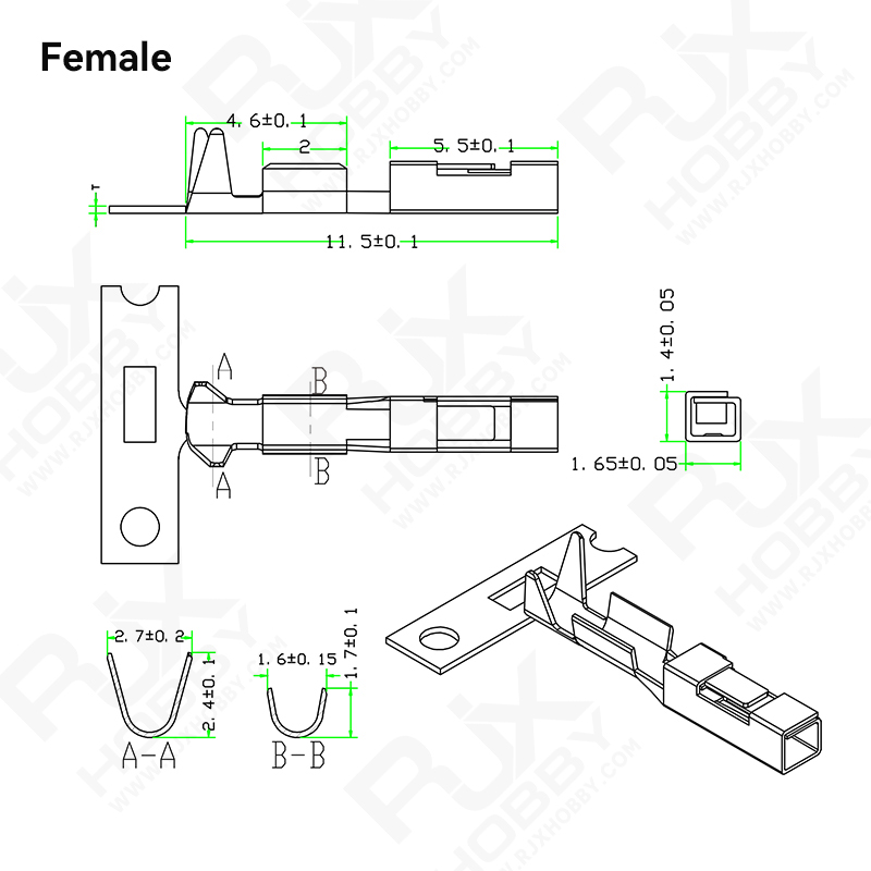 RJXHOBBY JR / Hitec / Spektrum Style Servo Connector Plugs Male / Female