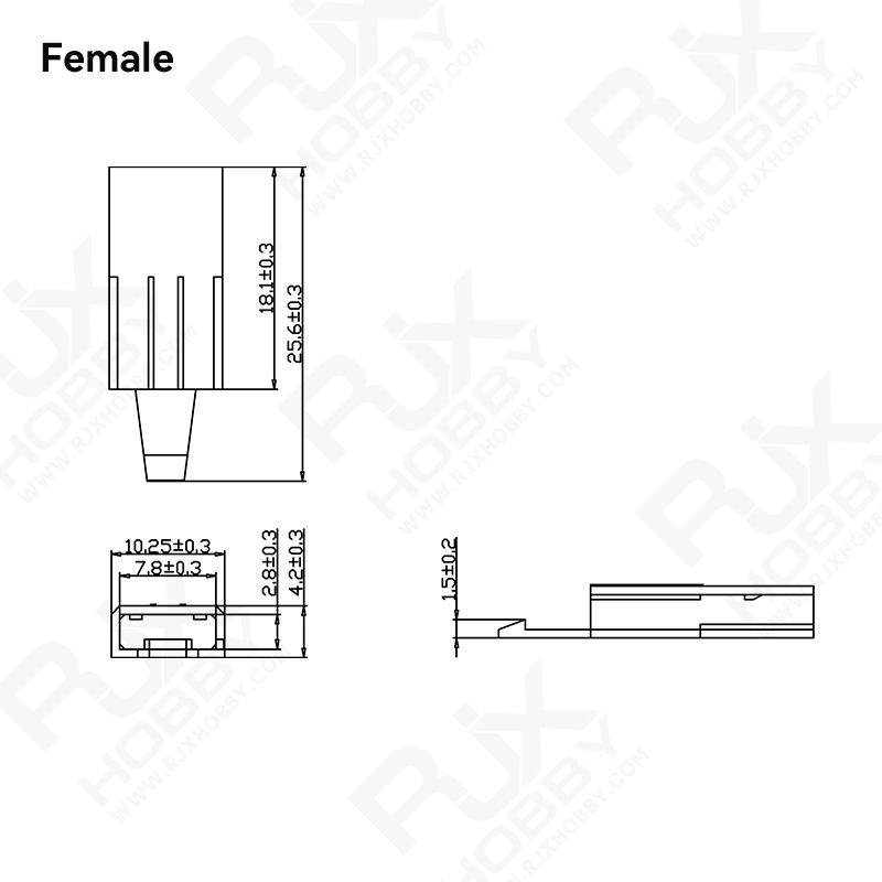 RJXHOBBY JR / Hitec / Spektrum Style Servo Connector Plugs Male / Female