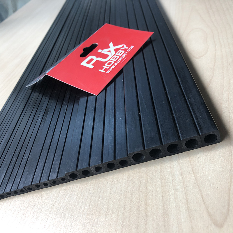 RJX 1pcs 1000mm Square Pultruded Carbon Fiber Tube Outside Square Inside Round OD:2-5mm