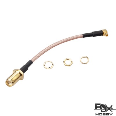 RJXHOBBY 60mm RF RG316 Pigtail SMA Female Antenna Connector to MMCX Male Coaxial Cable Adapter Right Angle