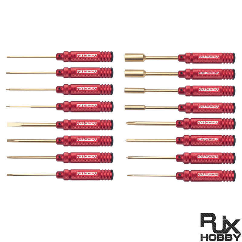 RJXHOBBY Hex /Nut/ Phillips/ Flat Screwdriver 16 pcs kits