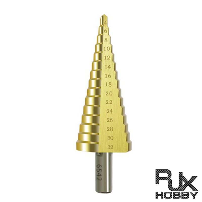 RJX 4-32mm HSS 6542 Titanium Coated Metal Step Drill Bit Cut Tool Set High Speed Steel Hole Cutter Cone Center Drill