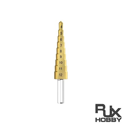 RJX 4-12mm HSS 6542 Titanium Coated Metal Step Drill Bit Cut Tool Set High Speed Steel Hole Cutter Cone Center Drill