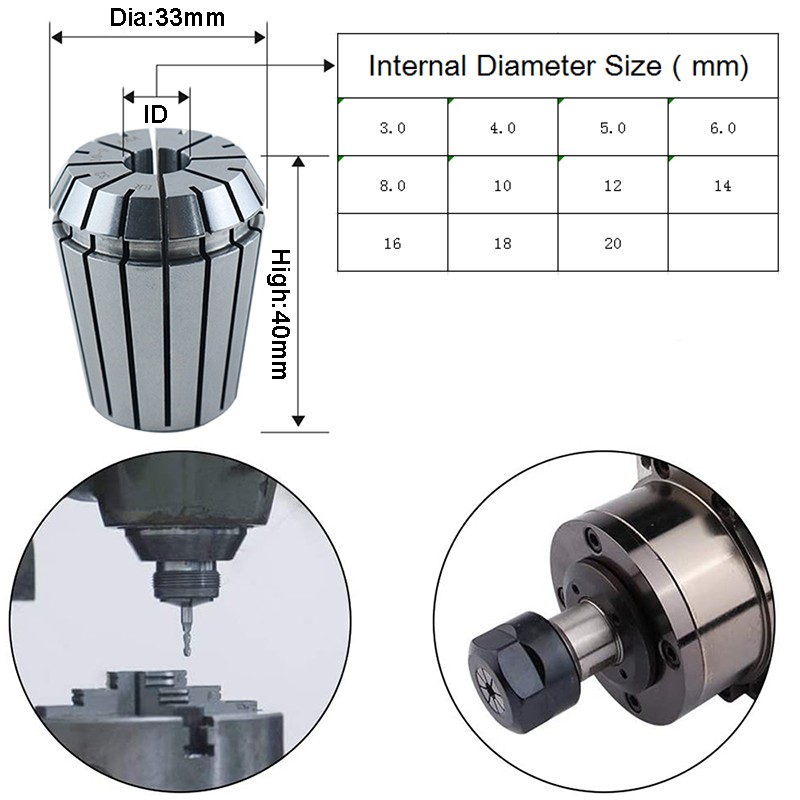 RJX 3-20mm AAA 5um ER32 Precision Spring Collet for CNC Milling Lathe Tool