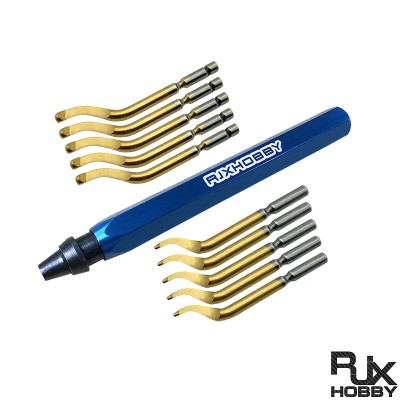 RJX Handle Scraper Deburring Tool 10pcs Deburring Trimming Blade Cutter Tools Kit