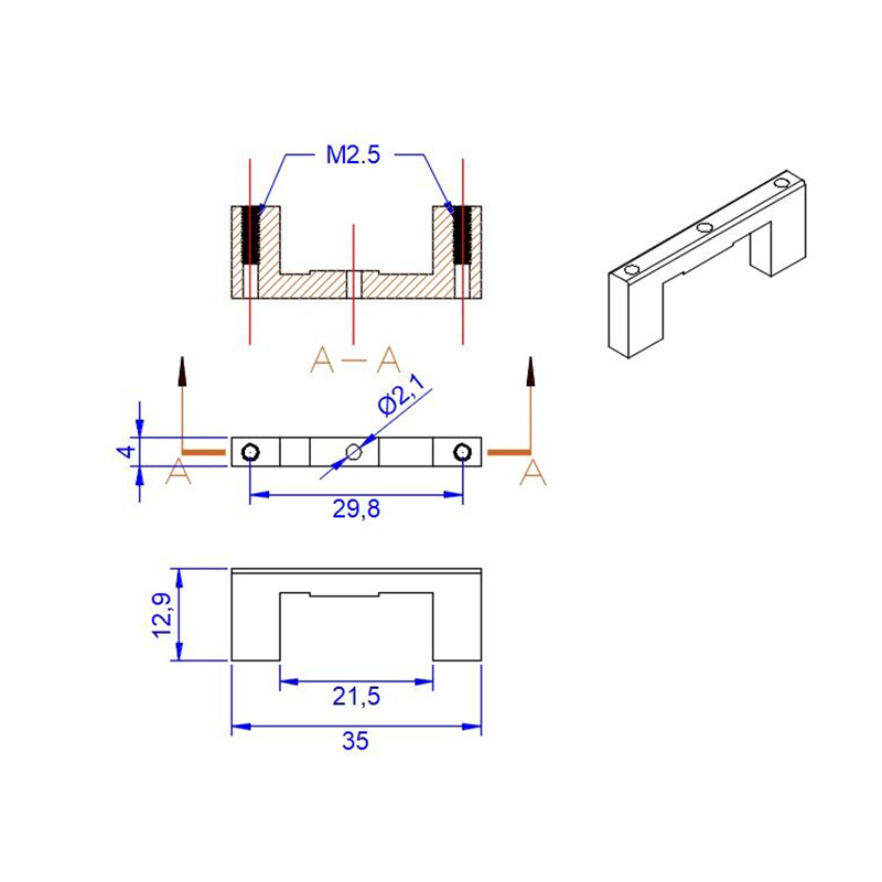 RJXHOBBY CNC XT60 / XT90 Plug Connector Holder/Fixed Mount for RC Model
