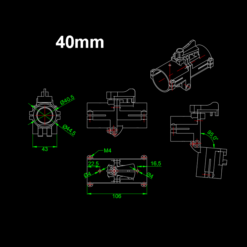 RJXHOBBY 1pcs 30/40/45/50mm Folding Arm Carbon Tube Connector Pipe Fixture Frame Fold Piece for RC Plant Agriculture UAV Drone