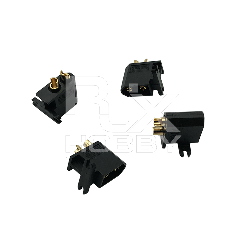 RJXHOBBY 4pcs XT60C-M Plug Male XT60 Connector With Mounting Bracket Black 