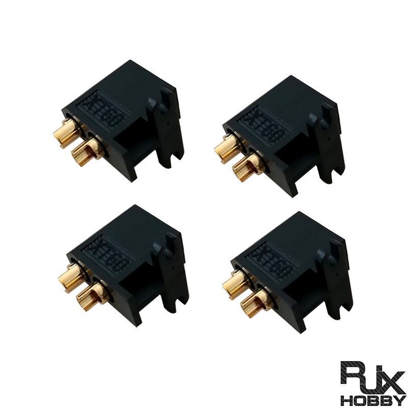 RJXHOBBY 4pcs XT60C-M Plug Male XT60 Connector With Mounting Bracket Black 