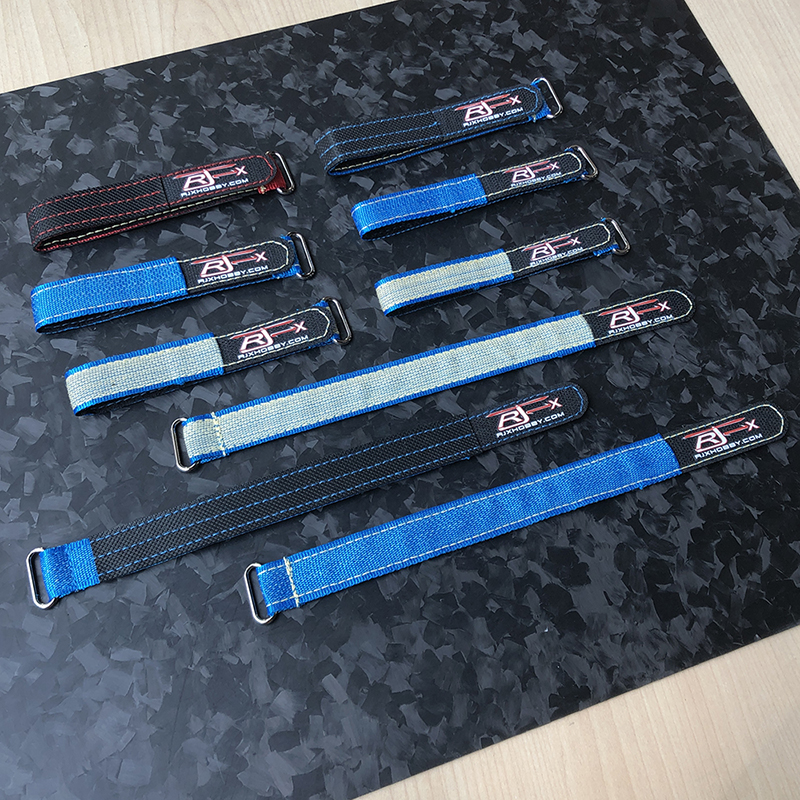 RJXHOBBY 2pcs Zinc Alloy Seamless Buckle Kevlar Battery Strap(Width: 20mm Length:200 -1000mm )