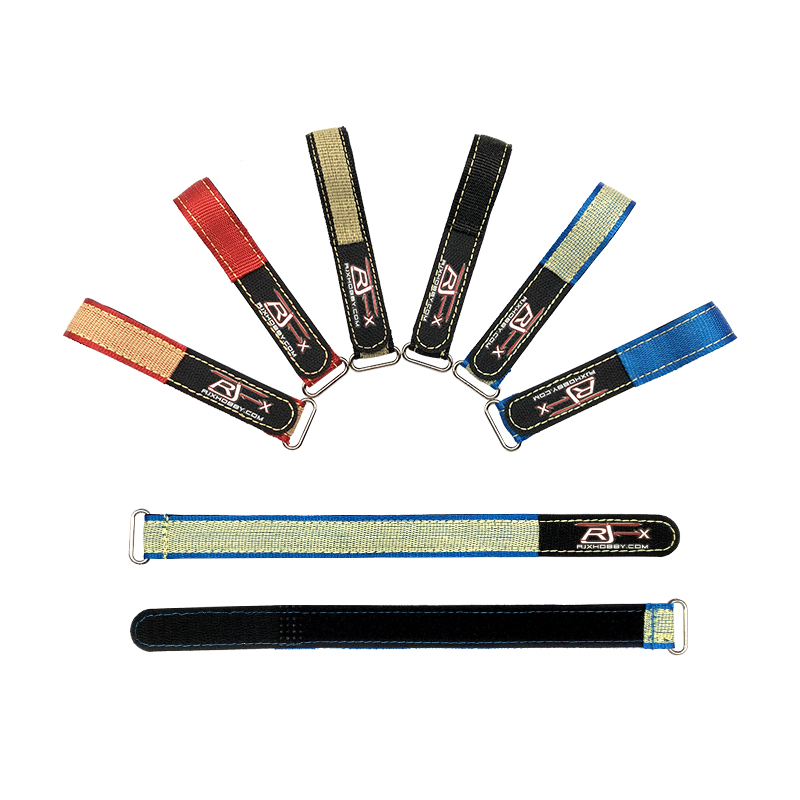 RJXHOBBY 2pcs Zinc Alloy Seamless Buckle Kevlar Battery Strap(Width: 20mm Length: 200-1000mm ）