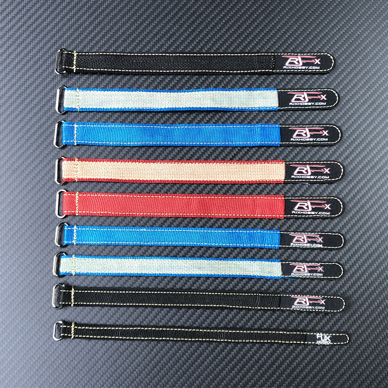 RJXHOBBY 2pcs Zinc Alloy Seamless Buckle Kevlar Battery Strap(Width: 20mm Length: 200-1000mm ）