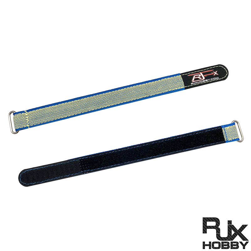 RJXHOBBY 2pcs Zinc Alloy Seamless Buckle Kevlar Battery Strap(Width: 16mm Length: 150-1000mm ）