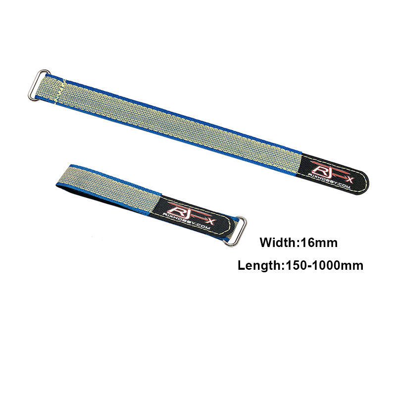 RJXHOBBY 2pcs Zinc Alloy Seamless Buckle Kevlar Battery Strap(Width: 16mm Length: 150-1000mm ）
