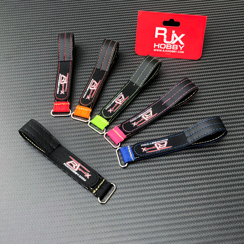 RJXHOBBY 2pcs Kevlar Battery Strap Kevlar Stitching Rubber Grip and Metal Buckle (Width: 20mm Length: 150-400mm)