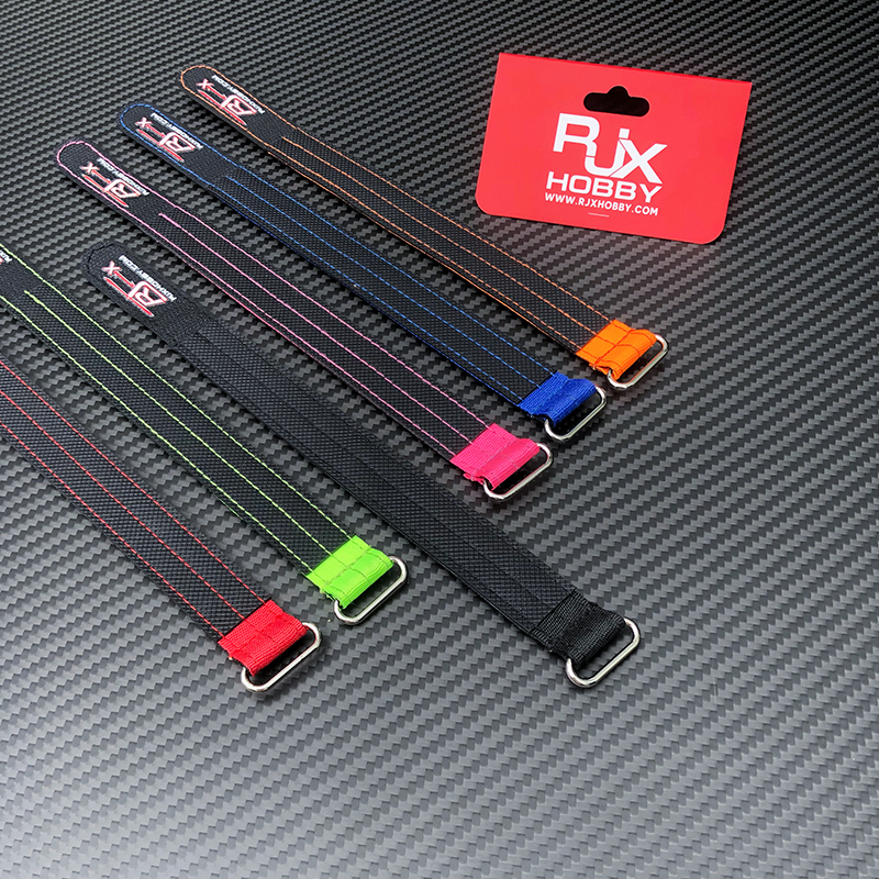 RJXHOBBY 2pcs Kevlar Battery Strap Kevlar Stitching Rubber Grip and Metal Buckle (Width: 20mm Length: 150-400mm)