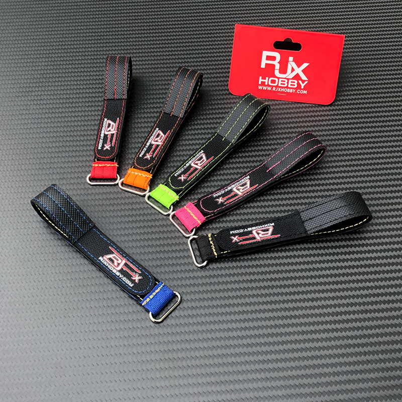 RJXHOBBY 2pcs Kevlar Battery Strap Kevlar Stitching Rubber Grip and Zinc Alloy Seamless Buckle(Width: 20mm Length: 200-400mm)
