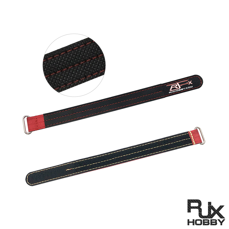RJXHOBBY 2pcs Kevlar Battery Strap Kevlar Stitching Rubber Grip and Metal Buckle (Width: 20mm Length: 150-400mm)