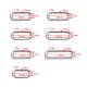 RJX 50pcs Sliver zinc alloy Metal battery strap Buckle