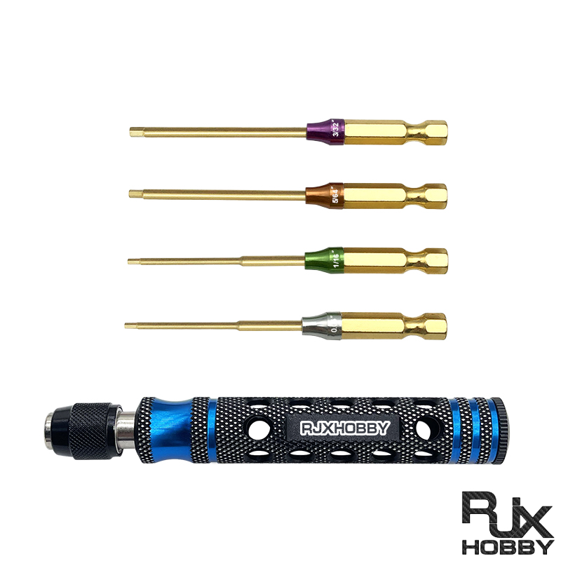 RJX 6.35mm 4 in1 Hex Screwdriver 0.05" 1/16" 5/64" 3/32" for RC Car helicopter FPV