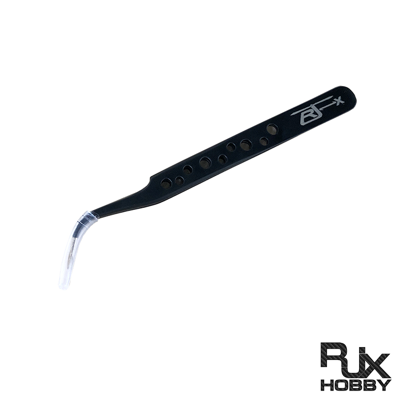 RJX High Precision 45° Curved Tweezer Stainless Steel Cooling Hole Electronics Repair Hand Tools