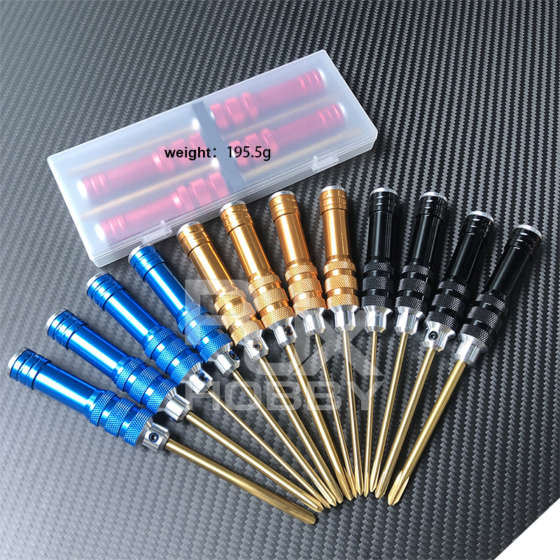 RJX 4pcs Phillips Screwdriver Tools Kit Set 3.0mm 4.0mm 5.0mm 5.8mm for RC FPV Car Boat Airplane