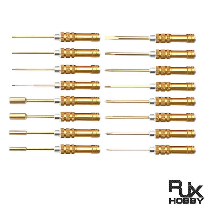 RJXHOBBY Hex /Nut/ Phillips/ Flat Screwdriver 16 pcs kits 