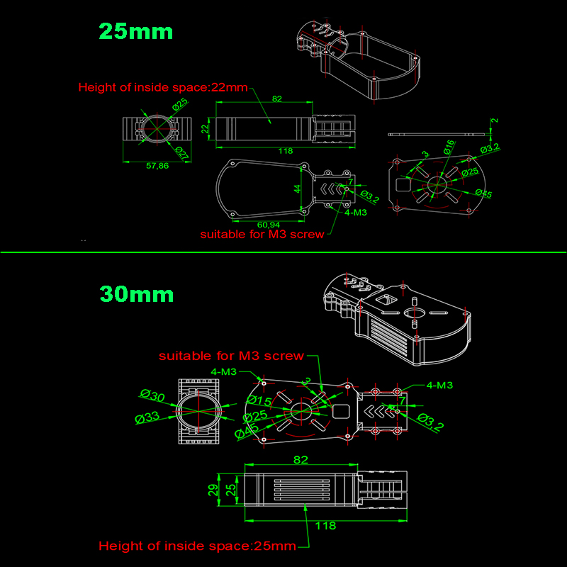 RJX 1PCS  20 / 25 / 30mm Motor Mount Seat for UAV Hexacopter Multicopter Agricultural Drone