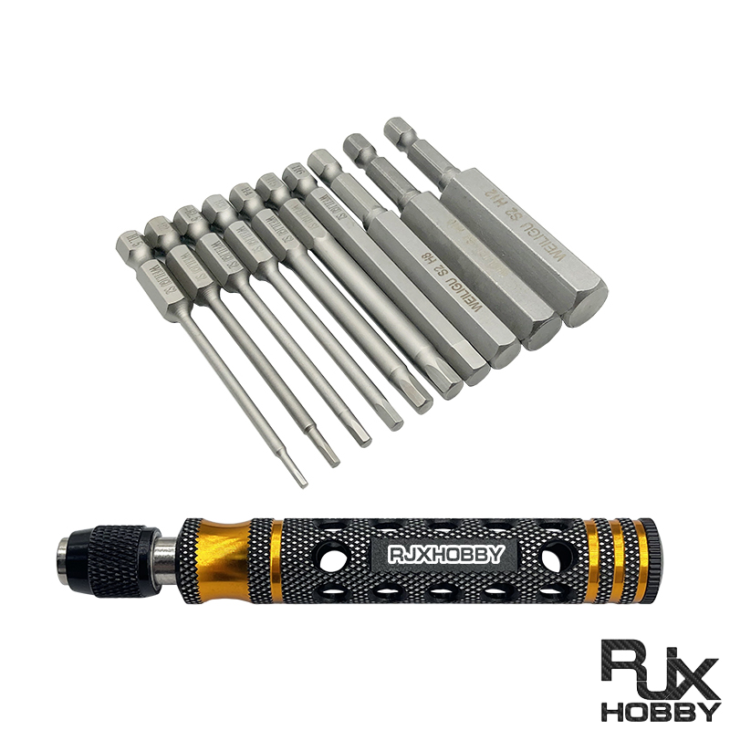 RJX 10PCS  1/4 Inch 6.35mm Length75mm  H1.5,H2,H2.5, H3, H4, H5, H6, H8, H10,H12  Hex Shank Magnetic Hexagon Screwdriver