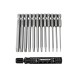 RJXHOBBY 12pcs 1/4 Inch 6.35mm Length 75mm Plum Magnetic Screw Driver Bits Sets T5 T6 T7 T8 T9 T10 T15 T20 T25 T27 T30 T40 Hex Shank