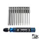 RJXHOBBY 12pcs 1/4 Inch 6.35mm Length 75mm Plum Magnetic Screw Driver Bits Sets T5 T6 T7 T8 T9 T10 T15 T20 T25 T27 T30 T40 Hex Shank