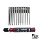 RJXHOBBY 12pcs 1/4 Inch 6.35mm Length 75mm Plum Magnetic Screw Driver Bits Sets T5 T6 T7 T8 T9 T10 T15 T20 T25 T27 T30 T40 Hex Shank