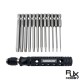 RJXHOBBY 12pcs 1/4 Inch 6.35mm Length 75mm Plum Magnetic Screw Driver Bits Sets T5 T6 T7 T8 T9 T10 T15 T20 T25 T27 T30 T40 Hex Shank